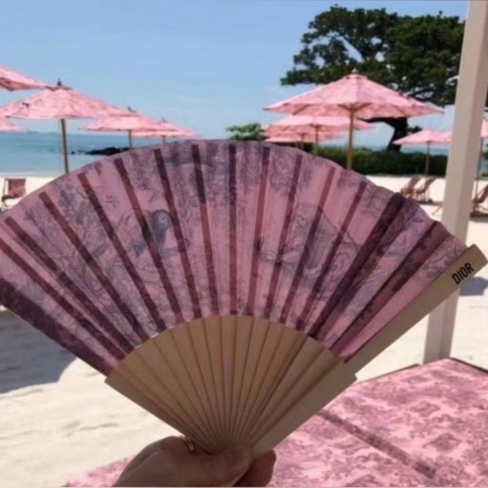 Christian Dior DIORIVIERA Pink Bamboo Fan